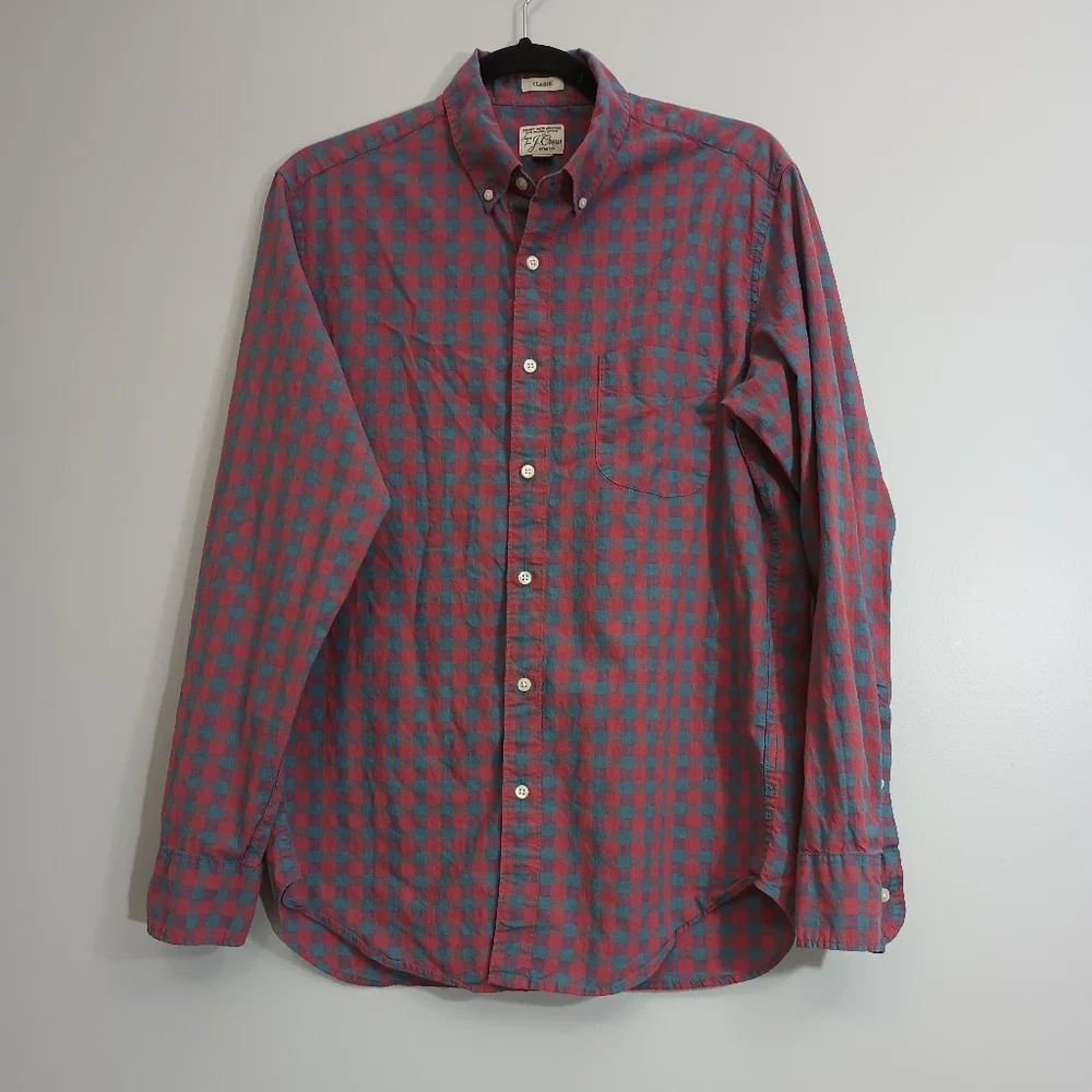 Men's J. Crew Plaid Casual Long Sleeve Shirt M